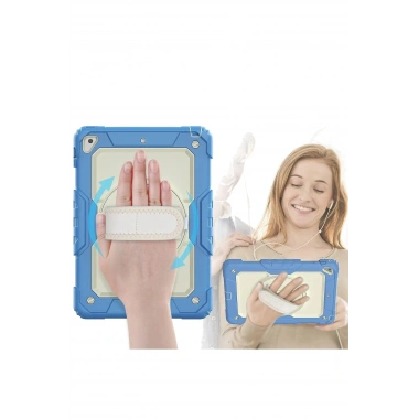 Mey İthalat® iPad 5 Air 9.7 Kılıf Strap New Tablet Kapak - Mavi