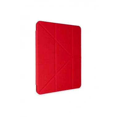 Mey İthalat®   iPad Air 4 10.9 Kılıf Kalemlikli Mars Tablet Kılıfı - Kırmızı
