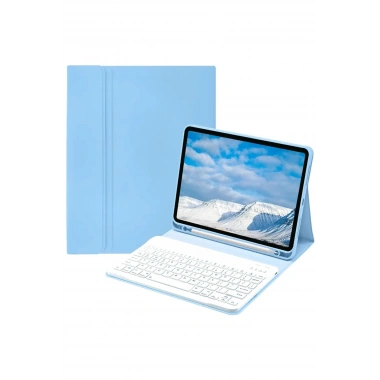 Mey İthalat®  iPad Pro 11 (2022) Kılıf KC01 Smart Klavyeli Tablet Kılıfı - Açık Mavi