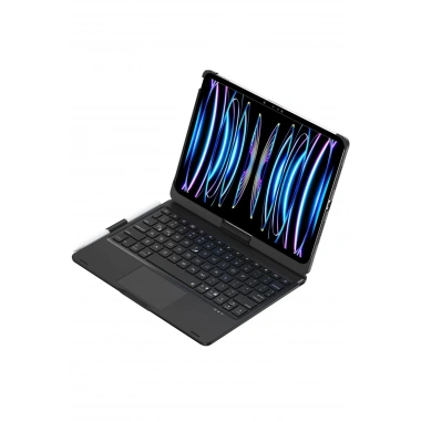 Mey İthalat®  iPad Pro 11 (2024) F11 ATS Kılıf Magic Dönen Klavyeli Tablet Kılıf - Siyah