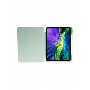 Mey İthalat®  iPad Pro 11 (2024) Kılıf Kalemlikli Mars Tablet Kılıfı - Açık Yeşil