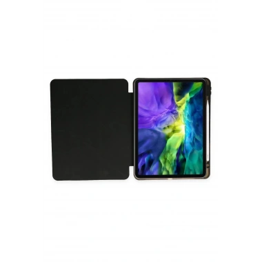 Mey İthalat®  iPad Pro 11 (2024) Kılıf Kalemlikli Mars Tablet Kılıfı - Siyah