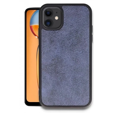 Mey İthalat®   iPhone 11 Kılıf Aras Deri Kapak - Lacivert