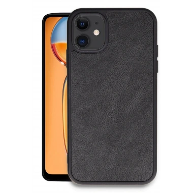 Mey İthalat®   iPhone 11 Kılıf Aras Deri Kapak - Siyah