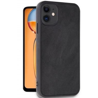 Mey İthalat®   iPhone 11 Kılıf Aras Deri Kapak - Siyah