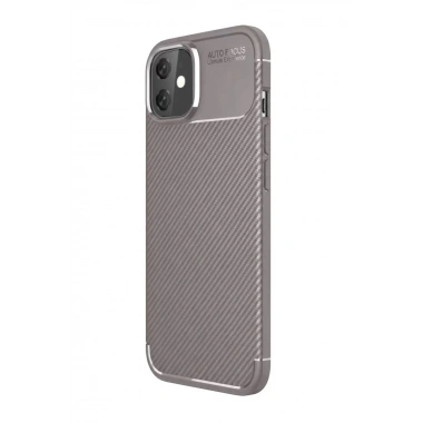 Mey İthalat®   iPhone 11 Kılıf Auto Focus Karbon Kapak - Gri