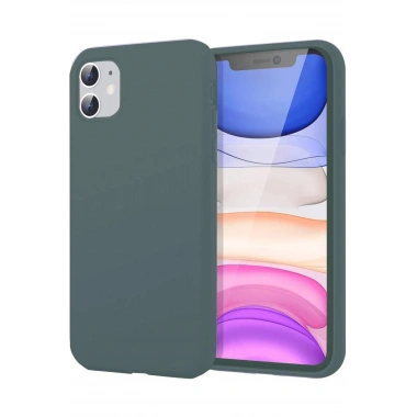 Mey İthalat®  iPhone 11 Kılıf First Silikon - Koyu Yeşil