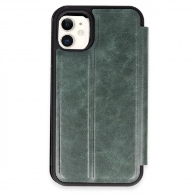 Mey İthalat® iPhone 11 Kılıf Flip Cover - Koyu Yeşil