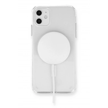 Mey İthalat®   iPhone 11 Kılıf Magneticsafe Şeffaf Silikon - Şeffaf