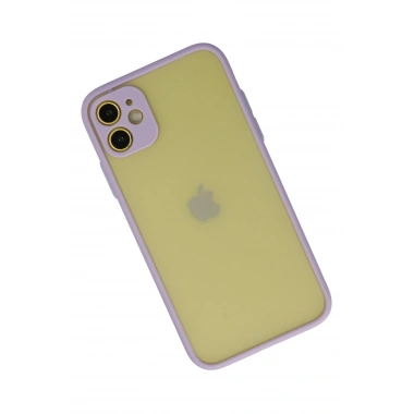 Mey İthalat®  iPhone 11 Kılıf Montreal Silikon Kapak - Mor