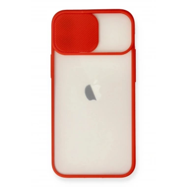 Mey İthalat® iPhone 11 Kılıf Palm Buzlu Kamera Sürgülü Silikon - Kırmızı