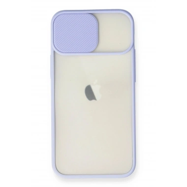 Mey İthalat®  iPhone 11 Kılıf Palm Buzlu Kamera Sürgülü Silikon - Lila
