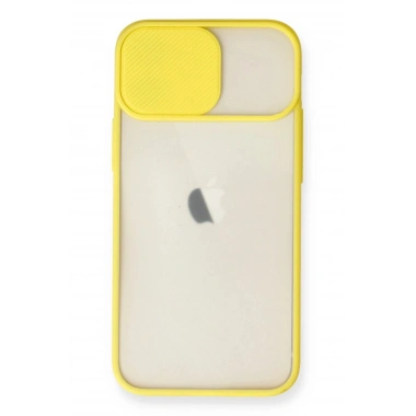 Mey İthalat® iPhone 11 Kılıf Palm Buzlu Kamera Sürgülü Silikon - Sarı