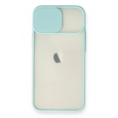 Mey İthalat® iPhone 11 Kılıf Palm Buzlu Kamera Sürgülü Silikon - Turkuaz