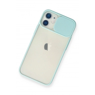 Mey İthalat® iPhone 11 Kılıf Palm Buzlu Kamera Sürgülü Silikon - Turkuaz