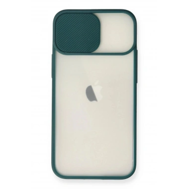 Mey İthalat®  iPhone 11 Kılıf Palm Buzlu Kamera Sürgülü Silikon - Yeşil