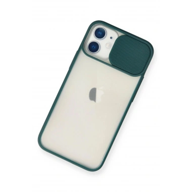 Mey İthalat®  iPhone 11 Kılıf Palm Buzlu Kamera Sürgülü Silikon - Yeşil