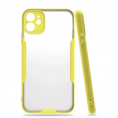 Mey İthalat®  iPhone 11 Kılıf Platin Silikon - Sarı