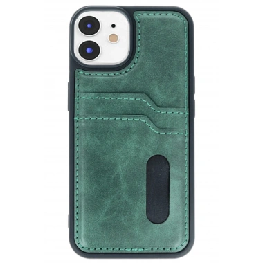 Mey İthalat® iPhone 11 Kılıf Sara Kartvizitli Deri Kılıf - Koyu Yeşil