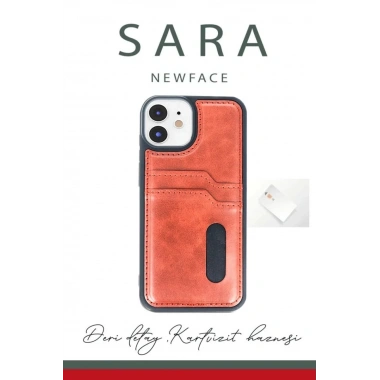 Mey İthalat® iPhone 11 Kılıf Sara Kartvizitli Deri Kılıf - Siyah