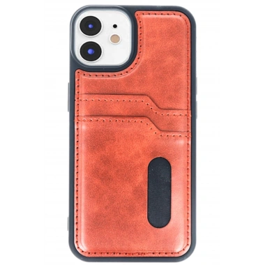 Mey İthalat®  iPhone 11 Kılıf Sara Kartvizitli Deri Kılıf - Taba