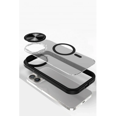 Mey İthalat®  iPhone 11 Kılıf Teleskop Lens Magsafe Silikon Kapak - Siyah
