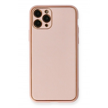 Mey İthalat®  iPhone 11 Pro Kılıf Coco Deri Silikon Kapak - Pembe