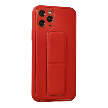 Mey İthalat®  iPhone 11 Pro Kılıf Coco Deri Standlı Kapak - Kırmızı