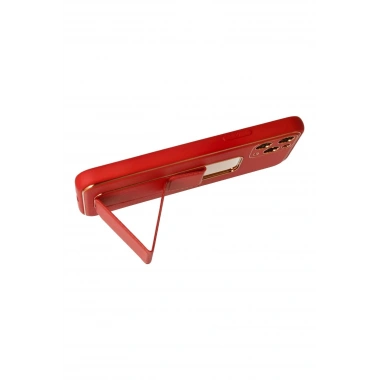 Mey İthalat®  iPhone 11 Pro Kılıf Coco Deri Standlı Kapak - Kırmızı