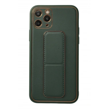 Mey İthalat®  iPhone 11 Pro Kılıf Coco Deri Standlı Kapak - Yeşil
