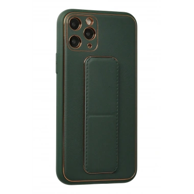 Mey İthalat®  iPhone 11 Pro Kılıf Coco Deri Standlı Kapak - Yeşil