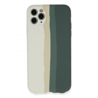 Mey İthalat® iPhone 11 Pro Kılıf Ebruli Lansman Silikon - Beyaz-Gri