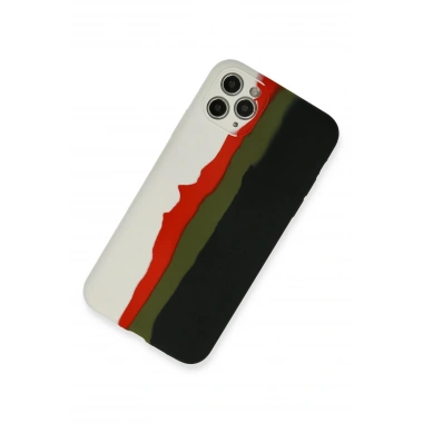 Mey İthalat® iPhone 11 Pro Kılıf Ebruli Lansman Silikon - Beyaz-Siyah