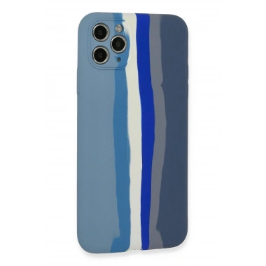 Mey İthalat® iPhone 11 Pro Kılıf Ebruli Lansman Silikon - Mavi-Gri