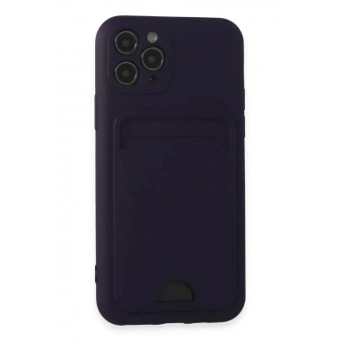 Mey İthalat®   iPhone 11 Pro Kılıf Kelvin Kartvizitli Silikon - Derin Mor