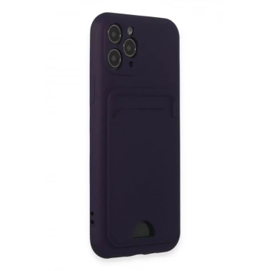 Mey İthalat®   iPhone 11 Pro Kılıf Kelvin Kartvizitli Silikon - Derin Mor
