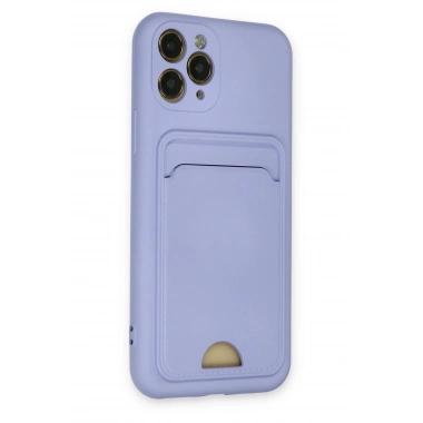 Mey İthalat®  iPhone 11 Pro Kılıf Kelvin Kartvizitli Silikon - Lila