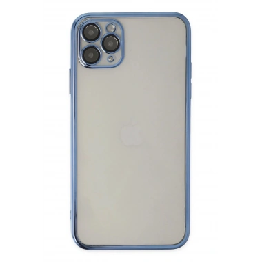 Mey İthalat®  iPhone 11 Pro Kılıf  Lensli Silikon - Açık Mavi
