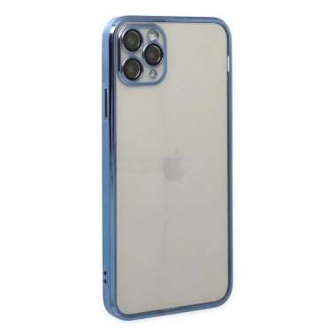 Mey İthalat®  iPhone 11 Pro Kılıf  Lensli Silikon - Açık Mavi