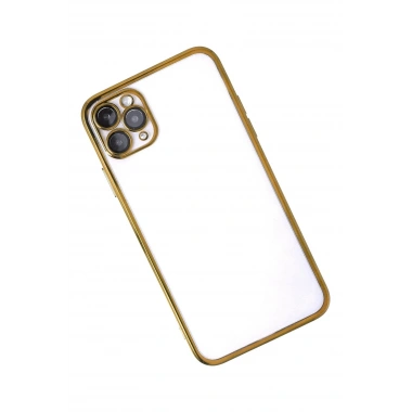 Mey İthalat®  iPhone 11 Pro Kılıf  Lensli Silikon - Gold