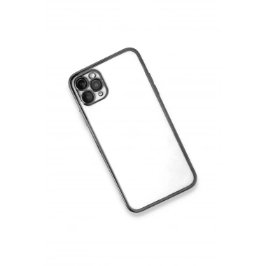 Mey İthalat®  iPhone 11 Pro Kılıf  Lensli Silikon - Gümüş