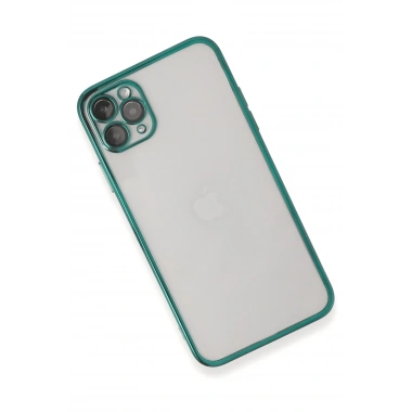 Mey İthalat®  iPhone 11 Pro Kılıf  Lensli Silikon - Yeşil