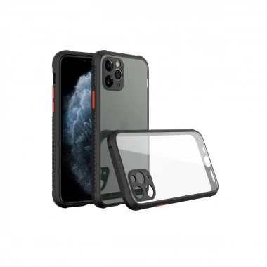 Mey İthalat® iPhone 11 Pro Kılıf Miami Şeffaf Silikon - Siyah