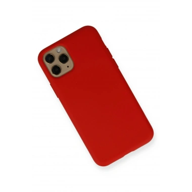 Mey İthalat®  iPhone 11 Pro Kılıf Nano içi Kadife Silikon - Kırmızı