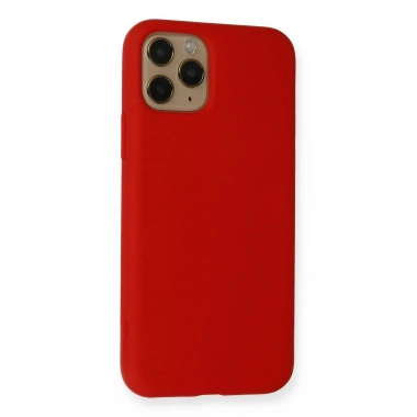 Mey İthalat®  iPhone 11 Pro Kılıf Nano içi Kadife Silikon - Kırmızı