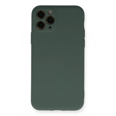 Mey İthalat®  iPhone 11 Pro Kılıf Nano içi Kadife Silikon - Koyu Yeşil
