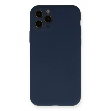 Mey İthalat®  iPhone 11 Pro Kılıf Nano içi Kadife Silikon - Lacivert