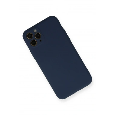 Mey İthalat®  iPhone 11 Pro Kılıf Nano içi Kadife Silikon - Lacivert