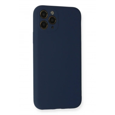 Mey İthalat®  iPhone 11 Pro Kılıf Nano içi Kadife Silikon - Lacivert