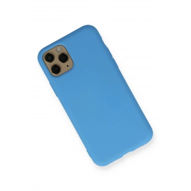 Mey İthalat®  iPhone 11 Pro Kılıf Nano içi Kadife Silikon - Mavi
